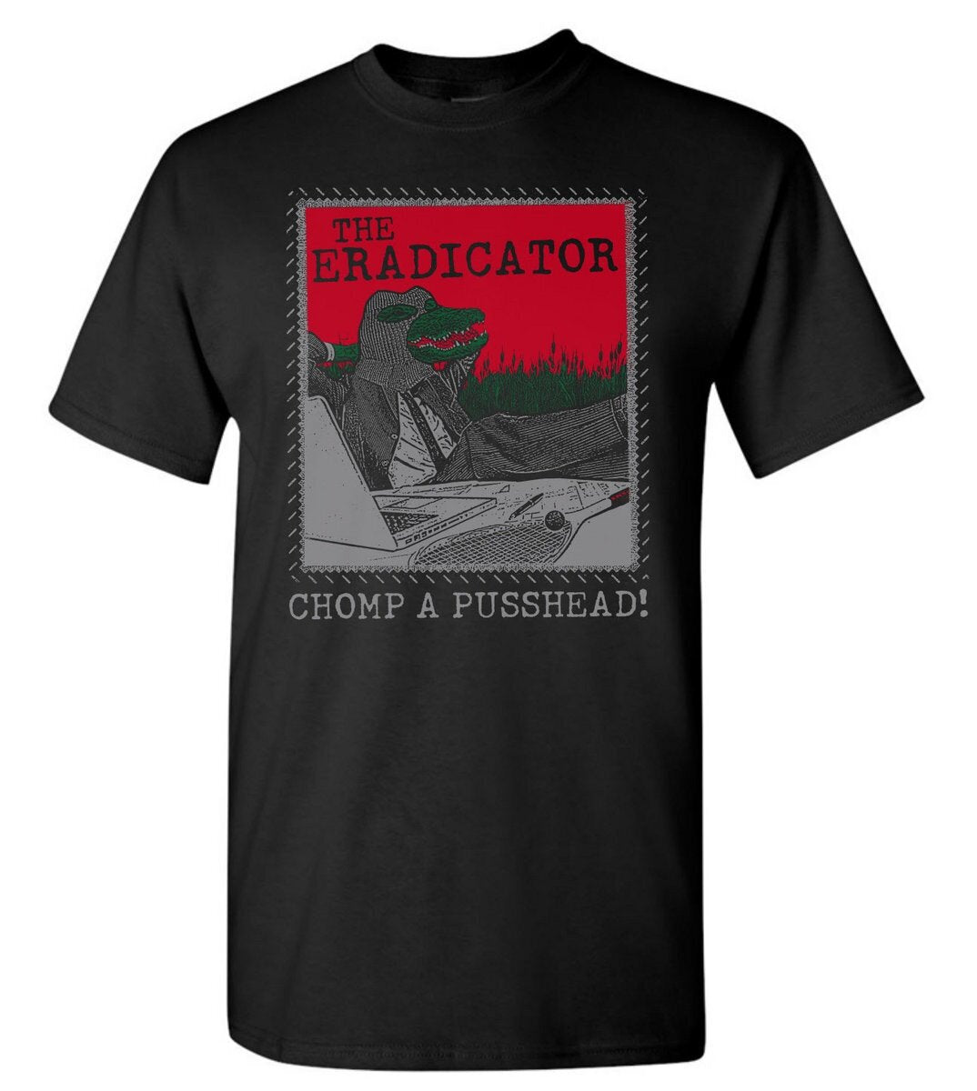 Short Sleeve T-Shirt: "Chomp A Pusshead" Grey (XS, S, M ONLY)