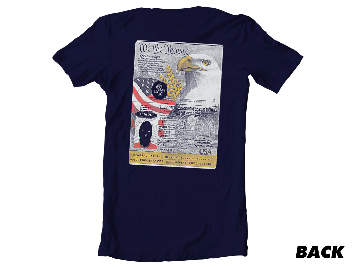 Short Sleeve T-Shirt: "Passport" Navy