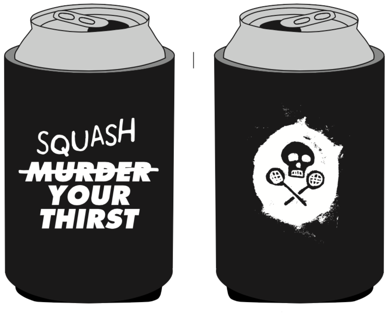 Koozie:  "Squash Your Thirst" Black