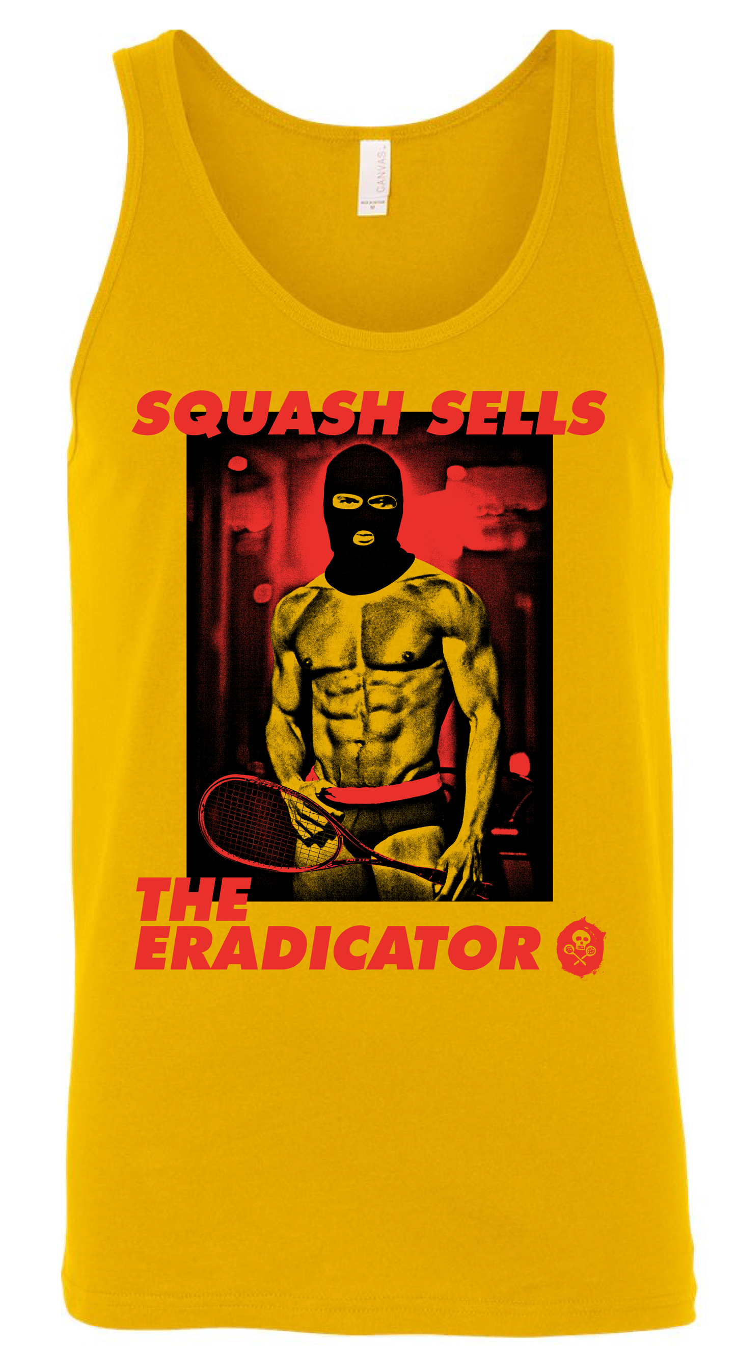 No Sleeve Tank Top: "Squash Sells" Gold/Yellow (XL ONLY)