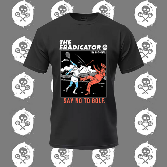 Short Sleeve T-Shirt: "Say No To War, Say No To Golf" Black
